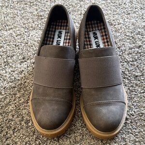Muk Luks Taupe Slip-On Loafers with Wide Elastic Strap